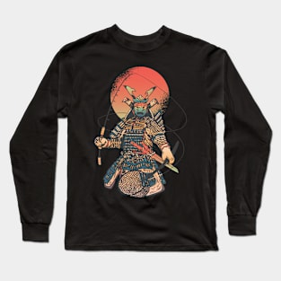 Smaurai Warrior Bushido Fighter Retro Vintage Long Sleeve T-Shirt